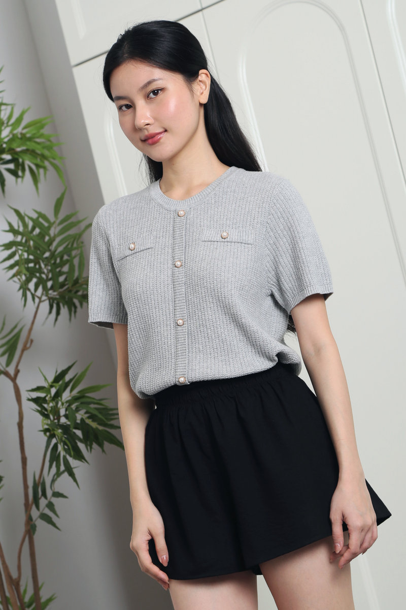 Bellagio Classy Knit Blouse Grey (Restock)