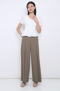 Blake Shirred Waist Blouse White