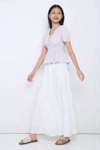 Blake Shirred Waist Blouse Periwinkle