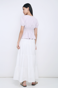 Blake Shirred Waist Blouse Periwinkle