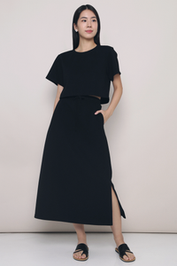 Bolin 2-Piece Sweater Skirt Set Black