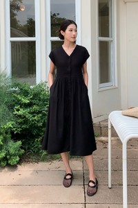 Breigh 2.0 Button Down Midi Dress Black