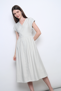Breigh 2.0 Button Down Midi Dress Ivory