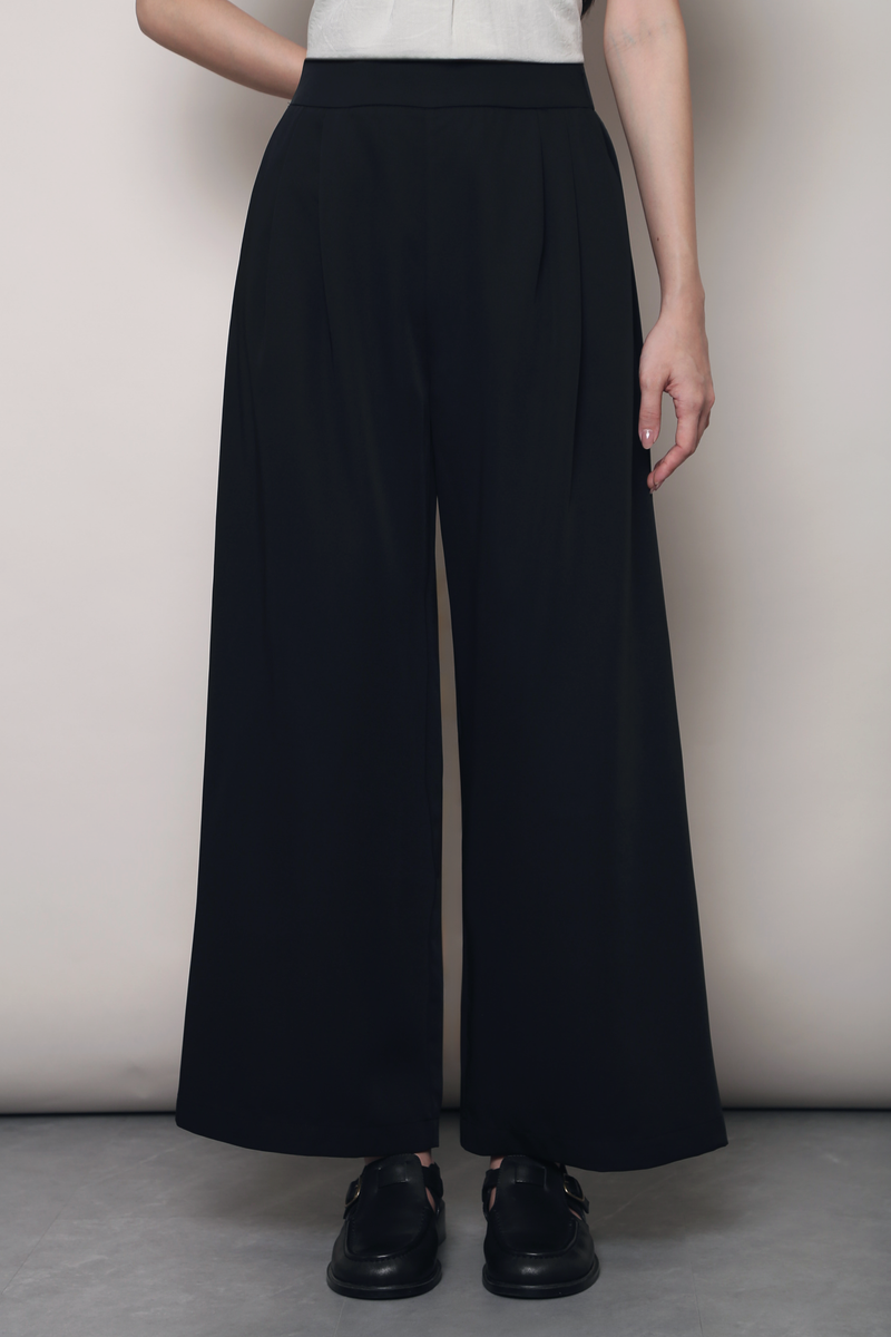 Brookside Pleat Pants Black (Restock)