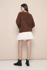 Brynn Fuzzy Knit Sweater Caramel