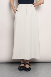 Business As Usual Midi Skirt Cream