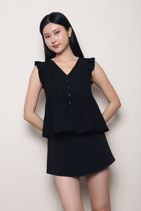 Buttercup Babydoll Blouse Black