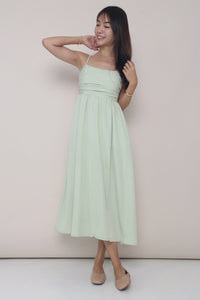 CNY Glennis Ruche Strappy Midi Dress Apple Mint