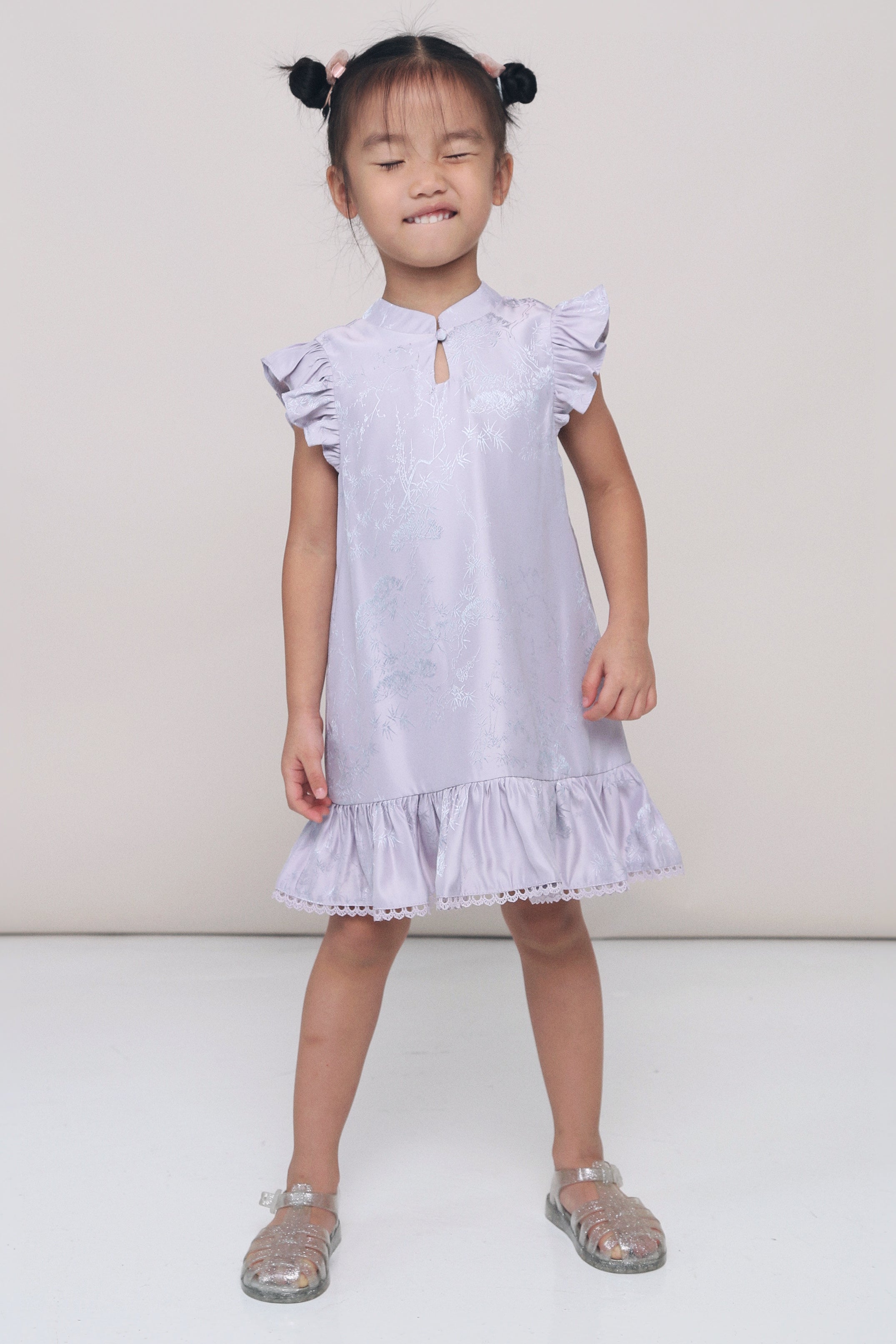 CNY MINI Evie Oriental Sleeveless Dress Amethyst