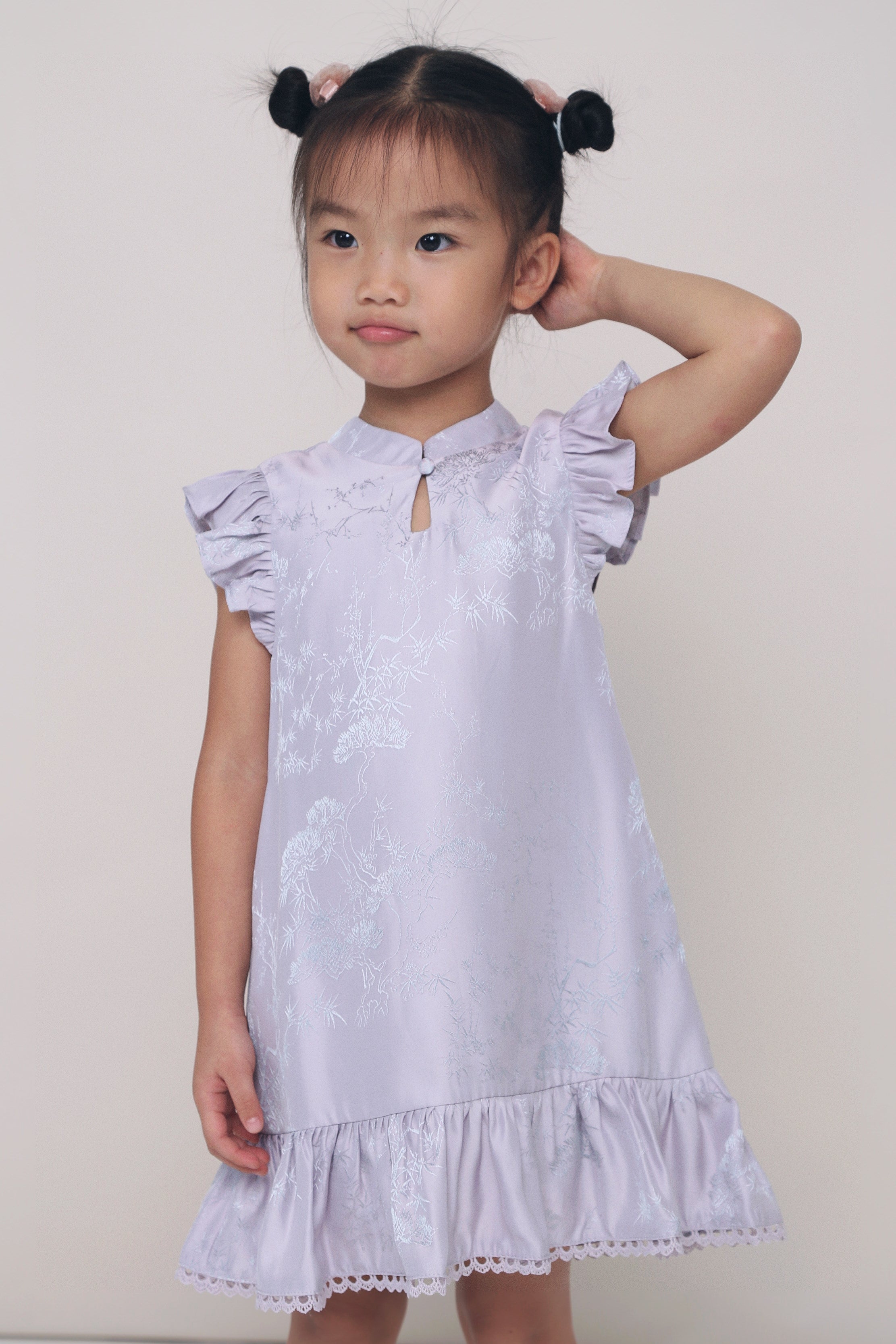 CNY MINI Evie Oriental Sleeveless Dress Amethyst