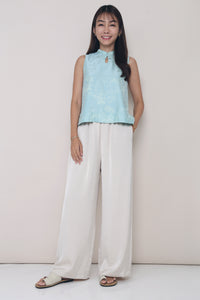 CNY Evie Oriental Sleeveless Blouse Sage (Restock)