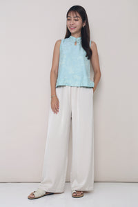 CNY Evie Oriental Sleeveless Blouse Sage (Restock)