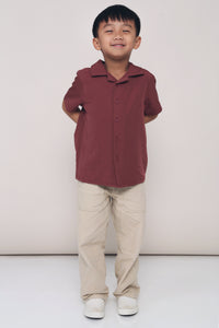 CNY MINI Harry Camp Collar Shirt Pomegranate