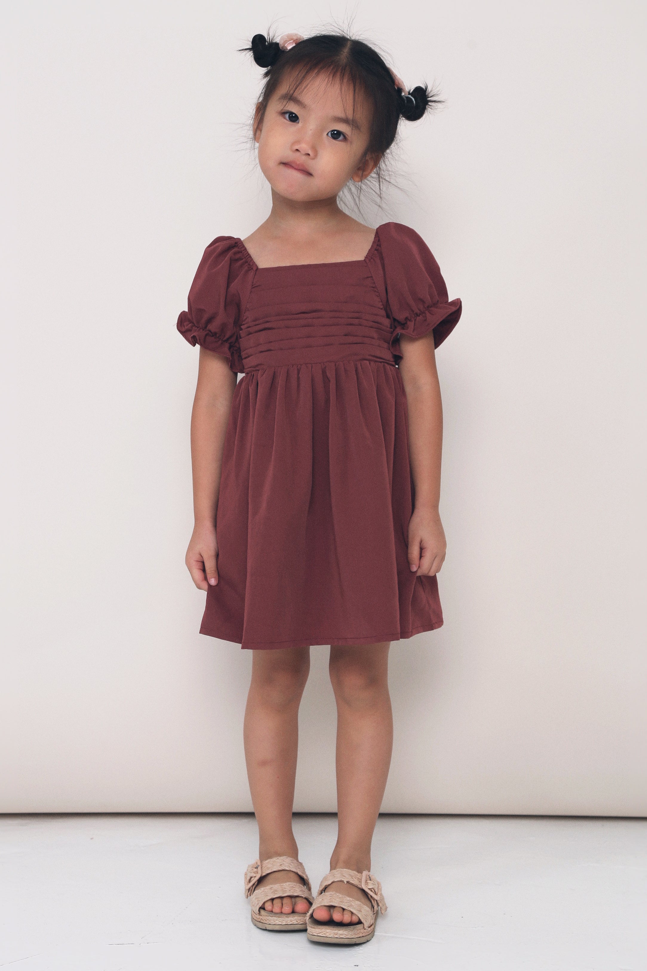 CNY MINI Glennis Ruche Dress Pomegranate