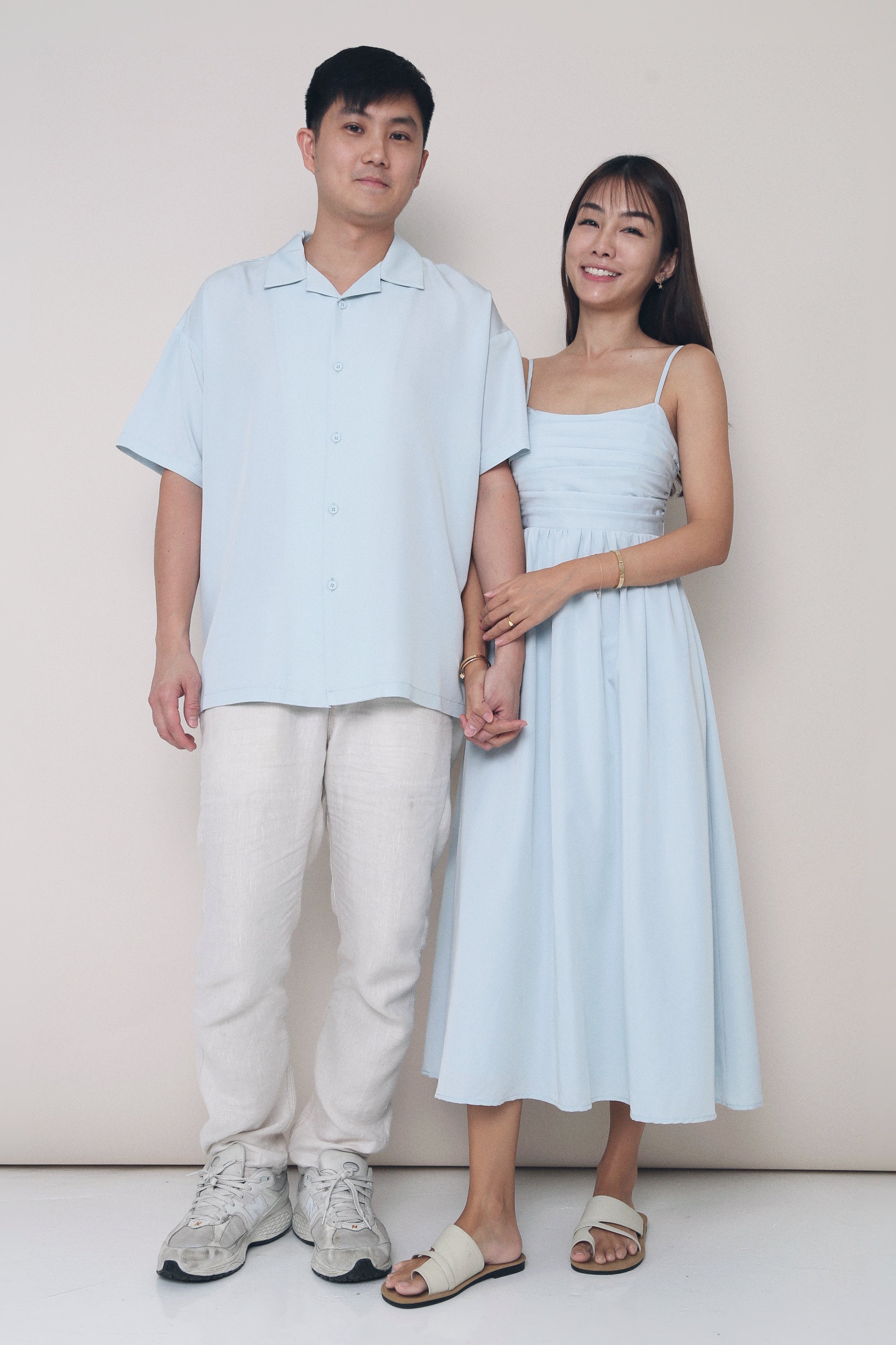 CNY Glennis Ruche Strappy Midi Dress Powder Blue