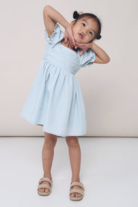 CNY MINI Glennis Ruche Dress Powder Blue