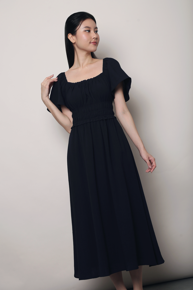 Caprielle Lace Trim Midas Dress Navy