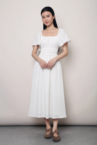 Caprielle Lace Trim Midas Dress White