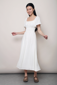 Caprielle Lace Trim Midas Dress White
