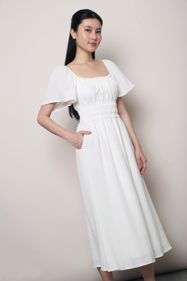 Caprielle Lace Trim Midas Dress White