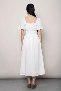 Caprielle Lace Trim Midas Dress White