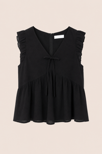 Cherish Ruffle Babydoll Top Black