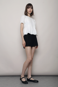 Dear Pleat Peplum Blouse White