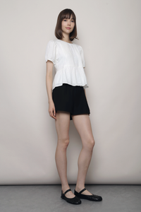 Dear Pleat Peplum Blouse White