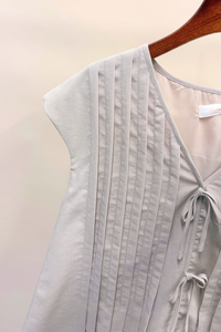 Softline Pleat Blouse Ash Oat