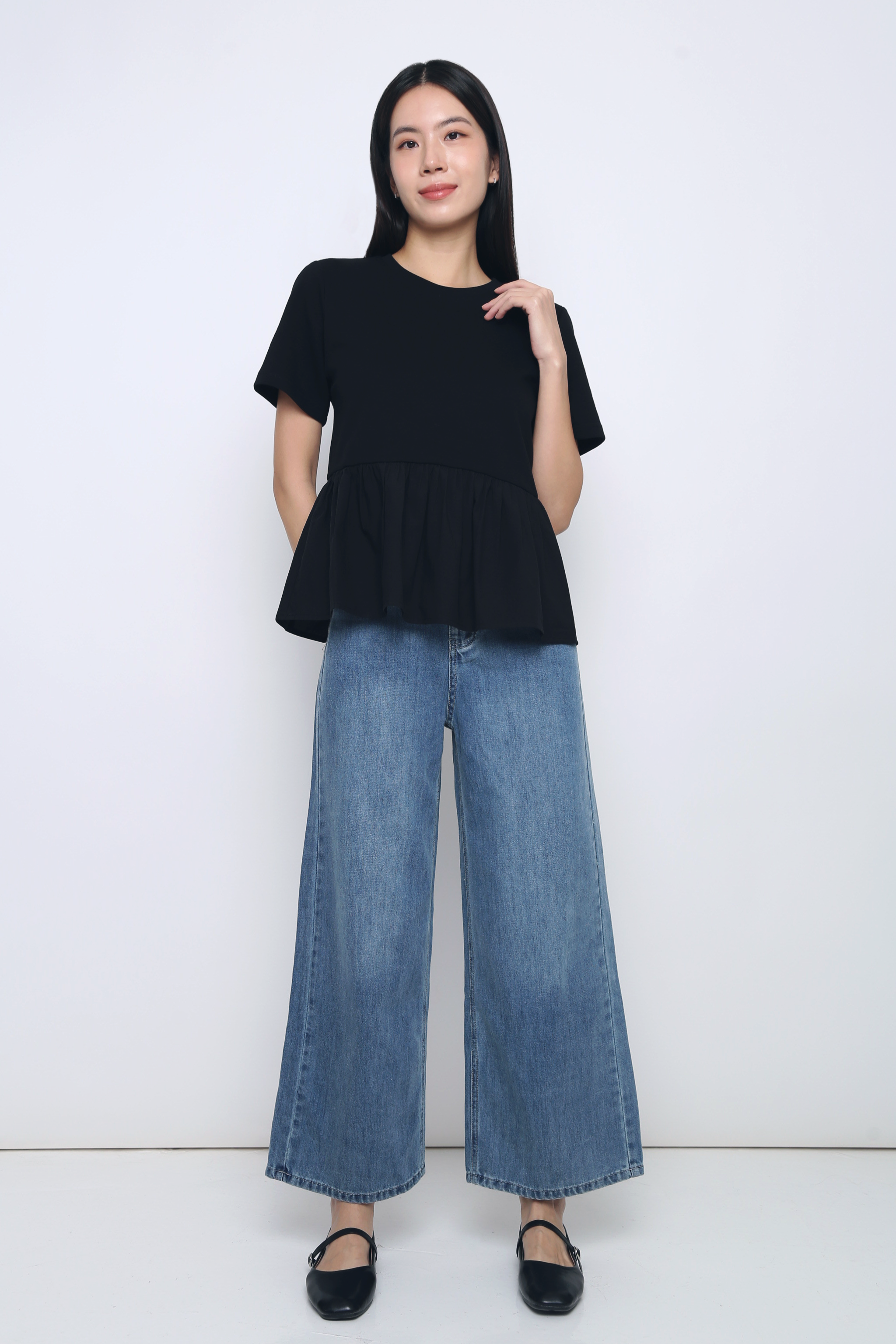 Sightseer Babydoll Top Black
