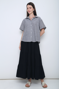 Ashton Stripe Boxy Shirt Grey