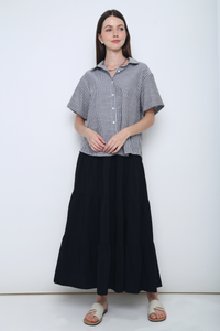 Ashton Stripe Boxy Shirt Grey