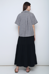 Ashton Stripe Boxy Shirt Grey