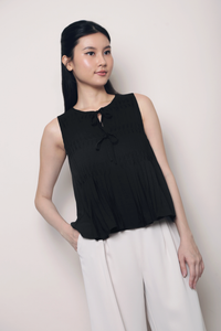 Claremont Pintuck Top Black
