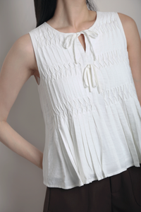 Claremont Pintuck Top White (Restock)