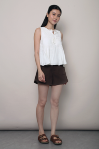 Claremont Pintuck Top White (Restock)