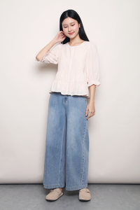 Meadowlark Tiered Babydoll Blouse Powder Pink