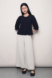 Meadowlark Tiered Babydoll Blouse Navy