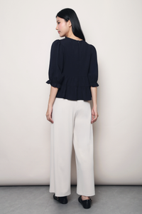 Meadowlark Tiered Babydoll Blouse Navy