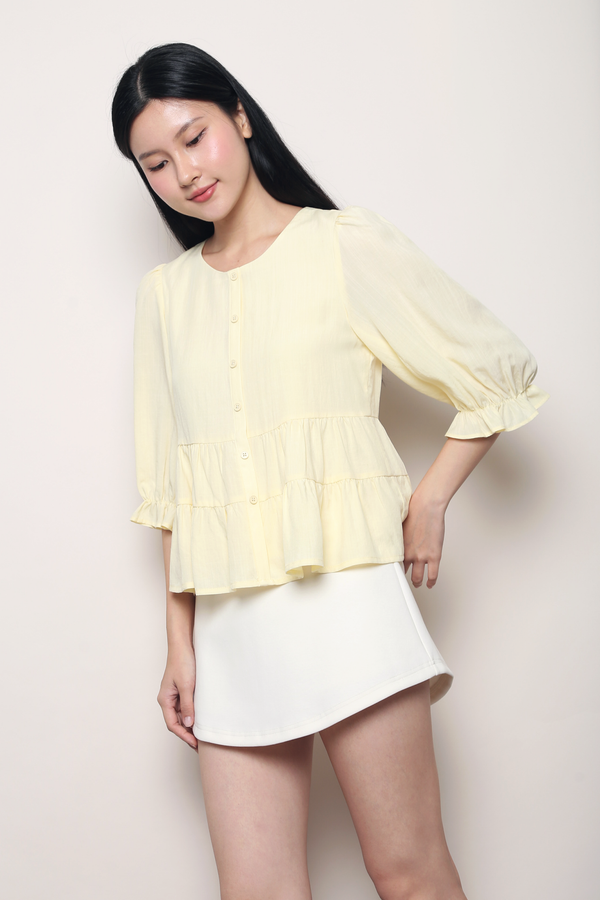 Meadowlark Tiered Babydoll Blouse Daffodil Yellow