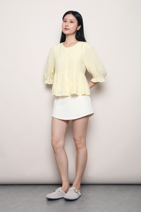 Meadowlark Tiered Babydoll Blouse Daffodil Yellow