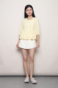 Meadowlark Tiered Babydoll Blouse Daffodil Yellow