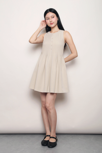 Classic Pintuck Dress Nude