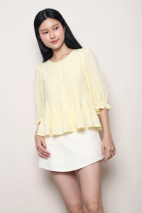 Meadowlark Tiered Babydoll Blouse Daffodil Yellow