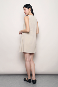 Classic Pintuck Dress Nude