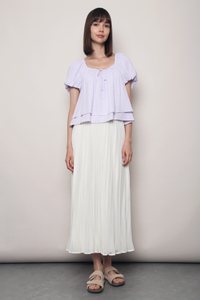 Cloud Line Puff Sleeves Top Soft Lilac