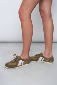 Contrast Accent Court Sneakers Muted Sage