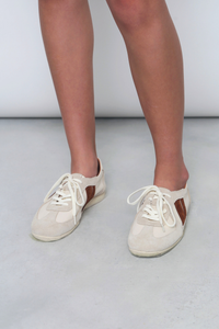 Contrast Accent Court Sneakers White