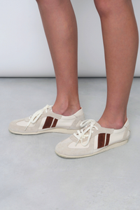 Contrast Accent Court Sneakers White