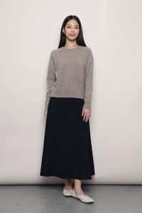 (Premium) Countryside Cable Knit Sweater Taupe (Backorder)
